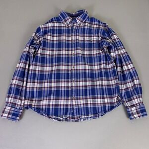 Weatherproof Vintage Flannel Shirt Men's XL Blue Plaid Long Sleeve Button Up